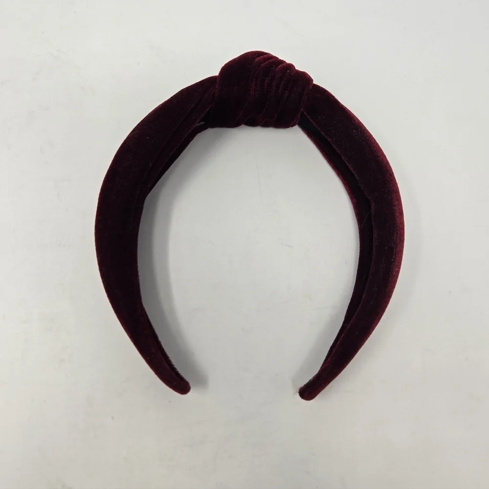 LELE SADOUGHI MAROON OXBLOOD VELVET HEADBAND TOP KNOT HAIR ACCESSORY WOMEN OS